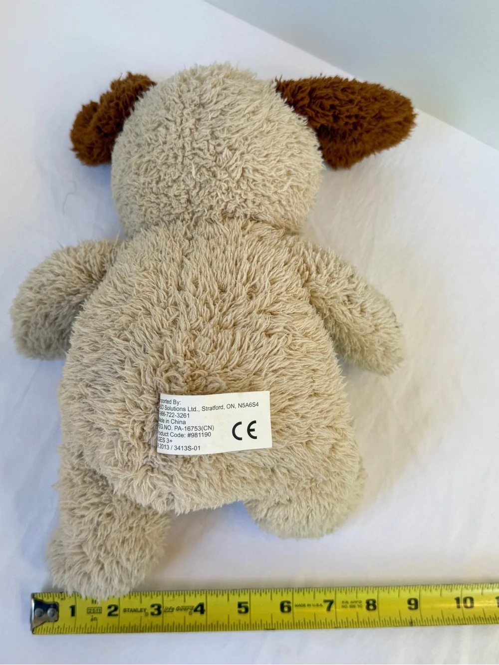 Soft Cuddly plush dog Tan Brown Patches  10” Floppy Stuffed Animal Toy, 2013